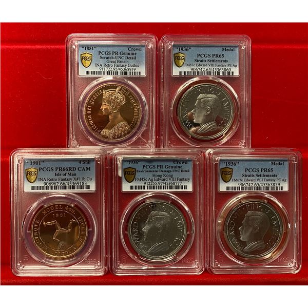 BRITISH COMMONWEALTH: LOT of 5 coins