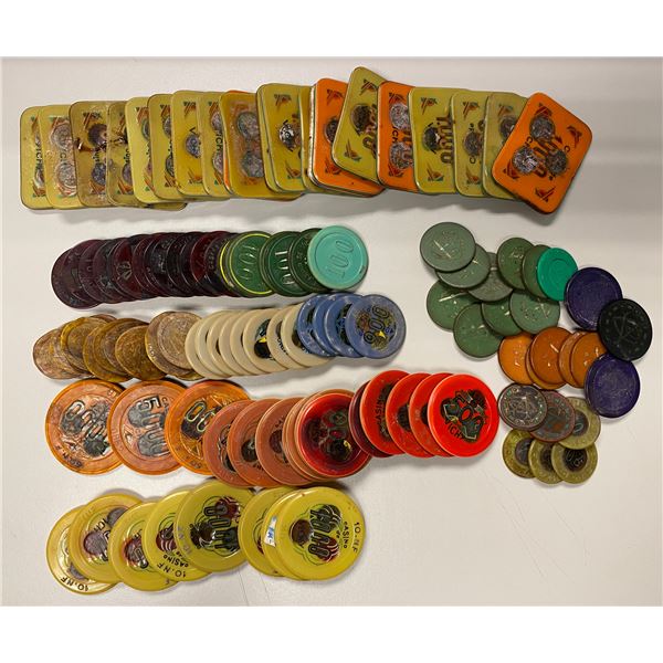FRANCE: LOT of casino 112 chips and plaques