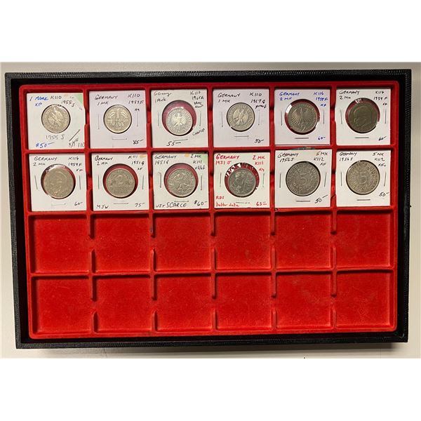 GERMANY: Federal Republic, LOT of 12 coins