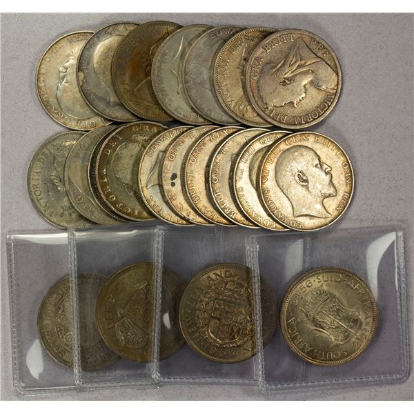 GREAT BRITAIN, NEW ZEALAND, AND SOUTH AFRICA: LOT of 21 coins