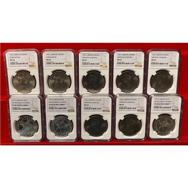 GREAT BRITAIN: LOT of 10 coins