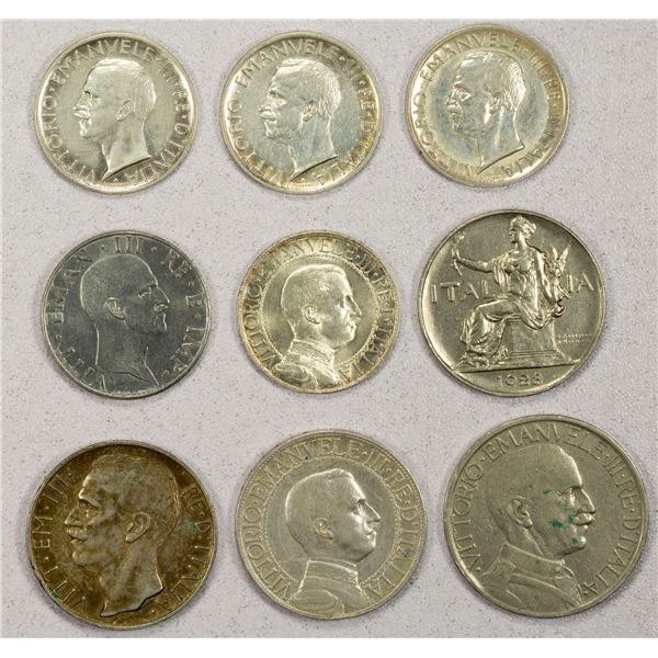 ITALY: Vittorio Emanuele III, 1900-1946, LOT of 10 coins