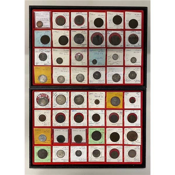 SPAIN: LOT of 56 coins