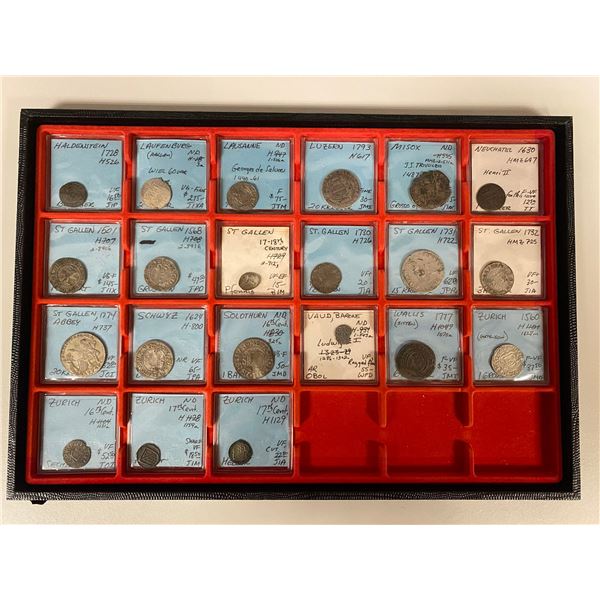 SWITZERLAND: CANTONS: LOT of 21 coins