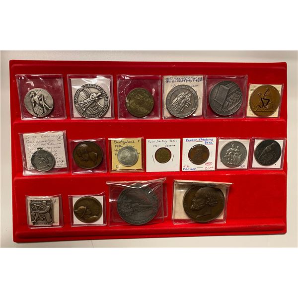 SWITZERLAND: LOT of 17 tokens and medals