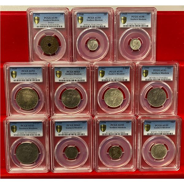 SOUTHERN RHODESIA: LOT of 11 slabs