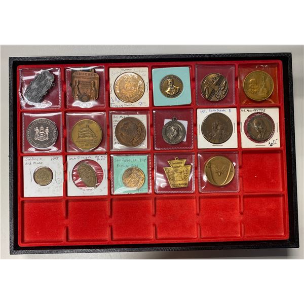 UNITED STATES: LOT of 22 medals and other exonumia items