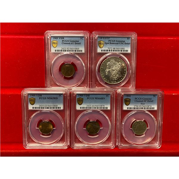 UNITED STATES: LOT of 5 coins