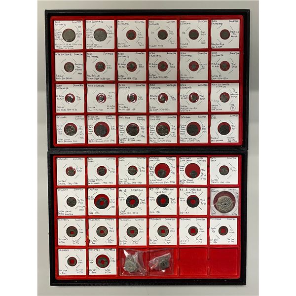MALAYSIA: STATES: LOT of 46 tin coins