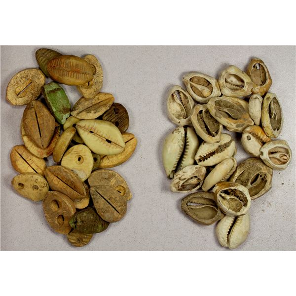 ANCIENT CHINA: SHANG: LOT of 46 cowrie shells & imitations