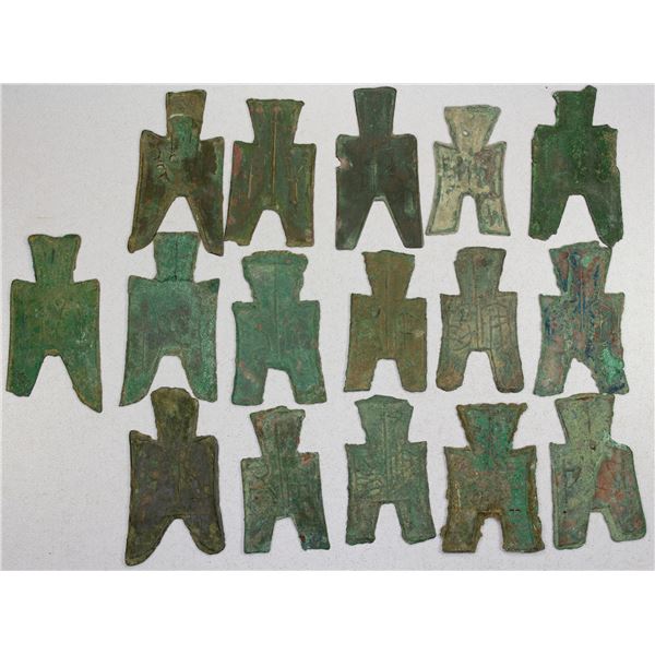 ANCIENT CHINA: WARRING STATES: LOT of 16 spade money