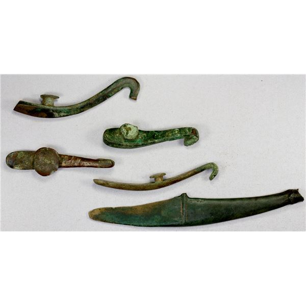 ANCIENT CHINA: WARRING STATES: LOT of 5 bronze items