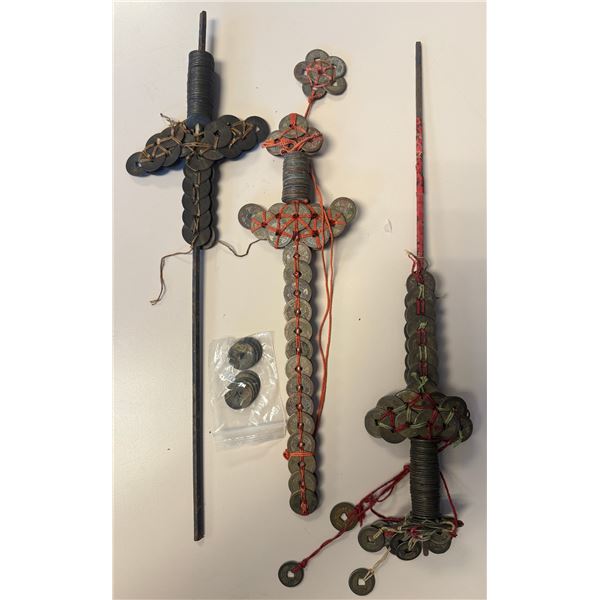 CHINA: LOT of 3 cash coin swords