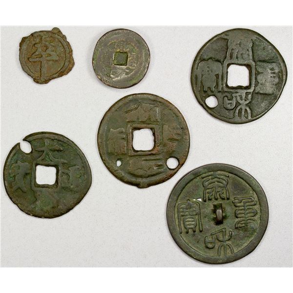 CHINA: LOT of 6 bronze objects