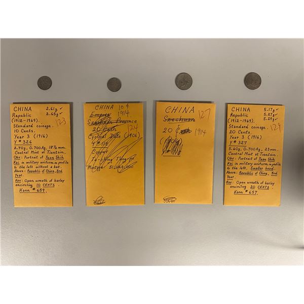 CHINA: Republic, LOT of 8 silver coins, year 3 (1914)