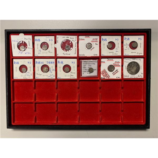 SINKIANG: LOT of 12 silver coins