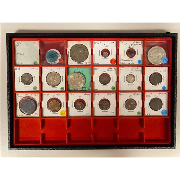 WORLDWIDE: LOT of 18 coins and tokens, VF to XF