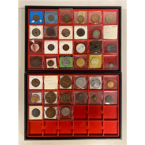 WORLDWIDE: LOT of 43 tokens and medals