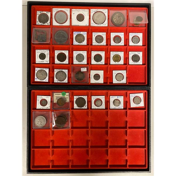 WORLDWIDE: LOT of 41 coins, tokens, medals, etc.