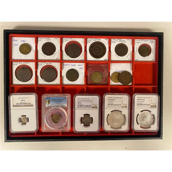 WORLDWIDE: LOT of 18 coins and tokens