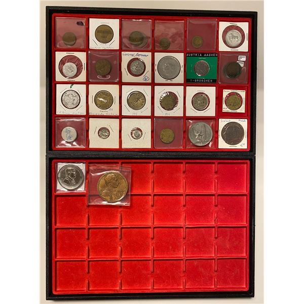 WORLDWIDE: LOT of 28 tokens and medals