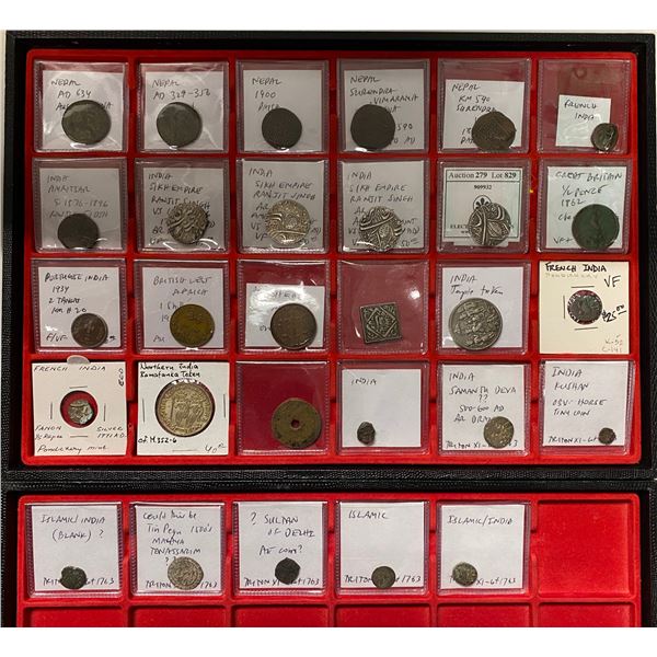 WORLDWIDE: LOT of 13 copper and 8 silver coins