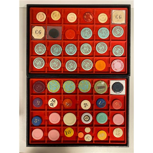 WORLDWIDE: LOT of 101 casino chips and plaques