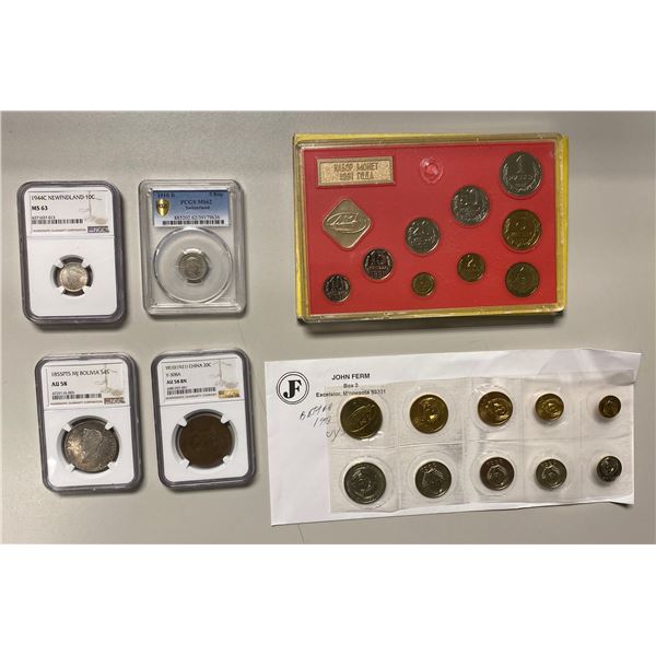 WORLDWIDE: LOT of 6 coins and sets