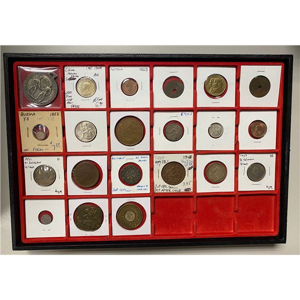 WORLDWIDE: LOT of 21 coins, medals, and tokens
