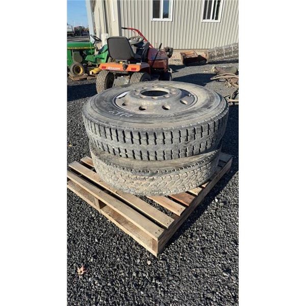 2 11R-24.5 TIRES ON ALUMINUM RIMS BUD 1G