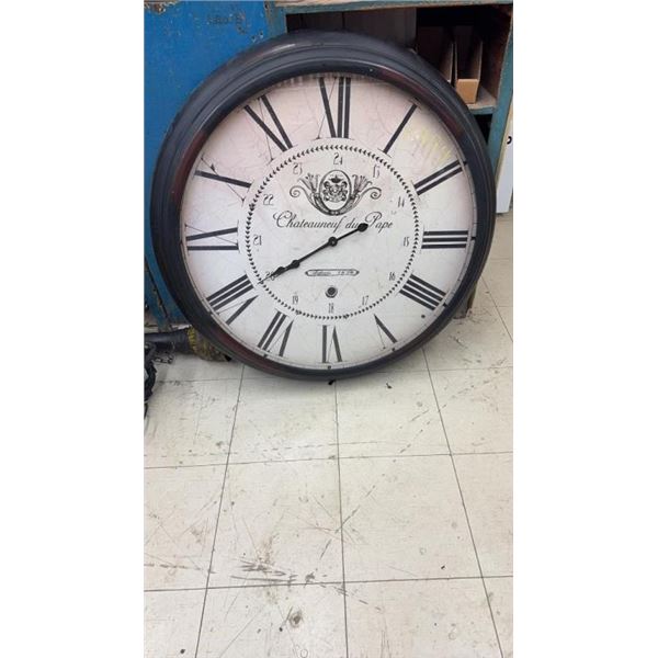 LARGE 36" CLOCK EASY TO READ NEEDS NEW MECHANISM AND MECHANISM COMES WITH IT WAS NEVER CHANGED OFFIC