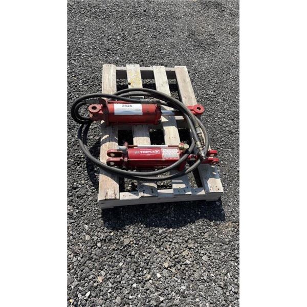 2 TRIPLE K HYDRUALIC CYLINDERS 1" SHAFT 10" STROKE ONE HAS HOSES AND ONE DOES NOT 2A