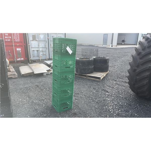 5 MILK CRATES - GREEN
