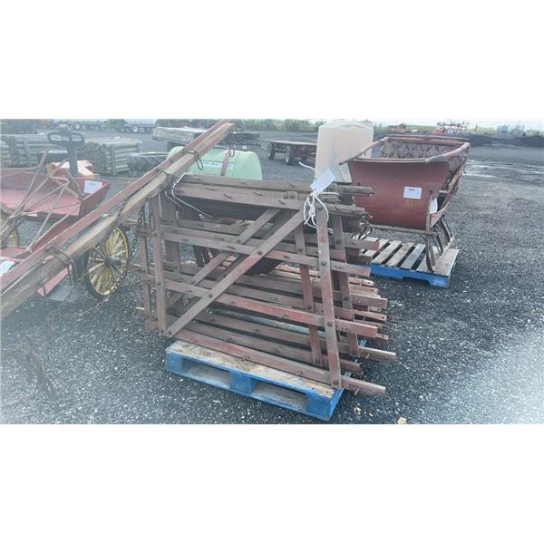 HARROWS WOODEN W/ DRAW BAR 8 OF 5'X3' HARROWS W/ 15' DRAW BAR 1E