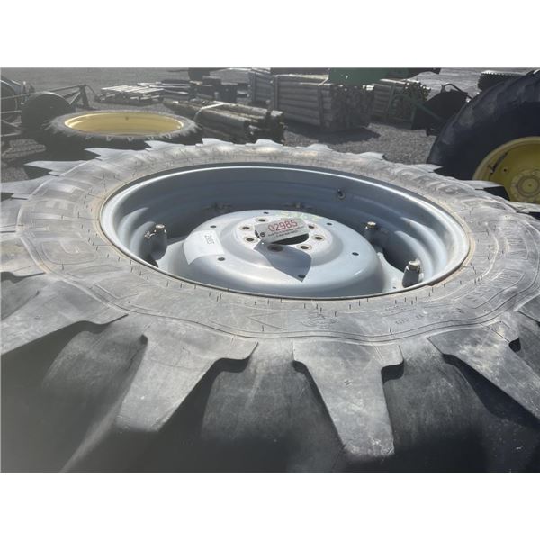 MICHELIN 18.4-34 TIRES PAIR W/8 BOLT RIMS 5 3/4" CENTER 1G