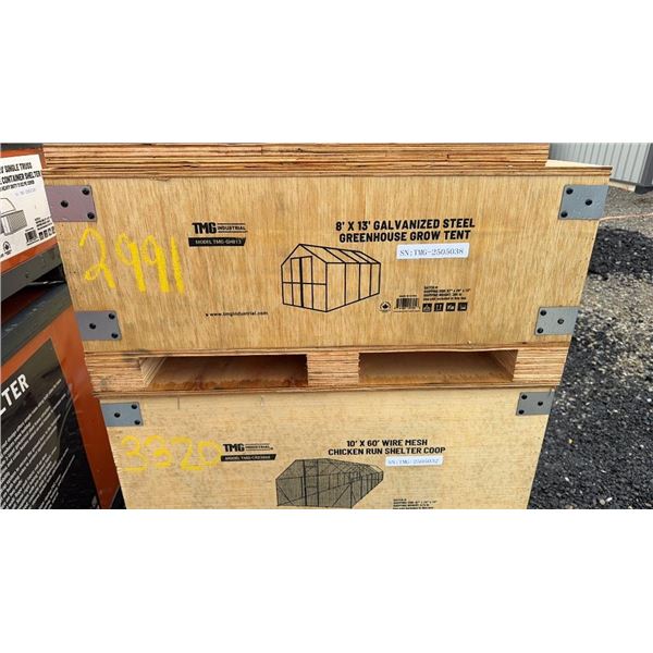 2025 TMG INDUSTRIAL TMG-GH813 GREENHOUSE 20 MIL RIPSTOP LENO MESH PVC COVER GALVANIZED STEEL FRAME, 
