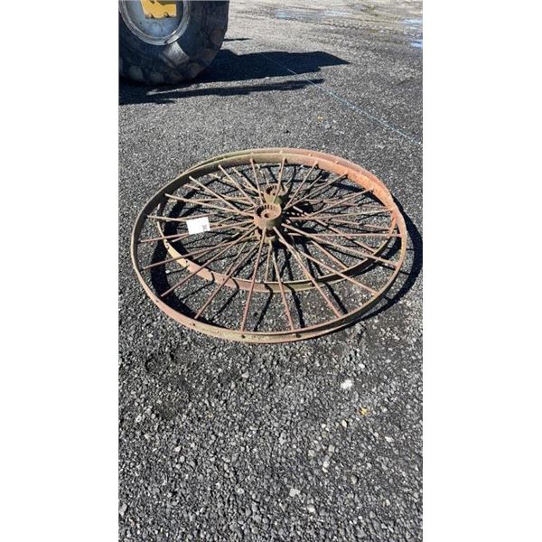2 ANTIQUE STEEL WHEELS 51" ROUND