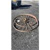 Image 1 : 2 ANTIQUE STEEL WHEELS 51" ROUND