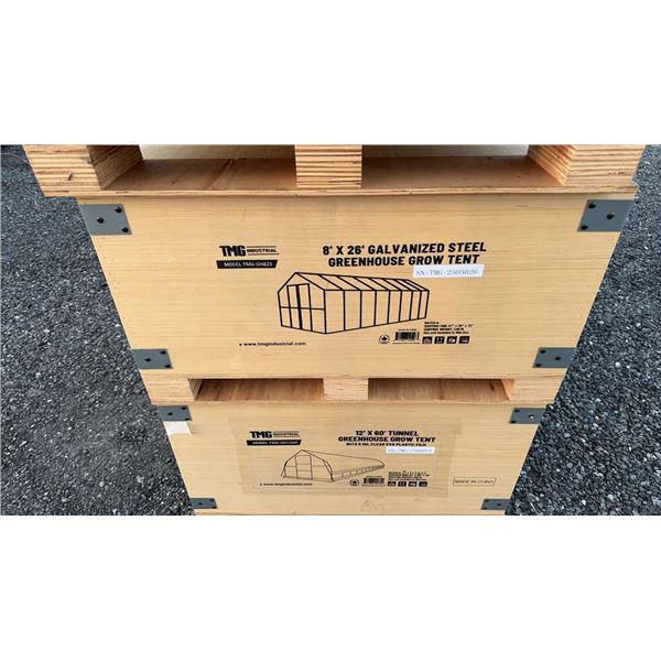 2025 TMG INDUSTRIAL TMG-GH826 GREEN HOUSE 8' X 26' GROW TENT W/20 MIL RIPSTOP LENO MESH PVC COVER, G