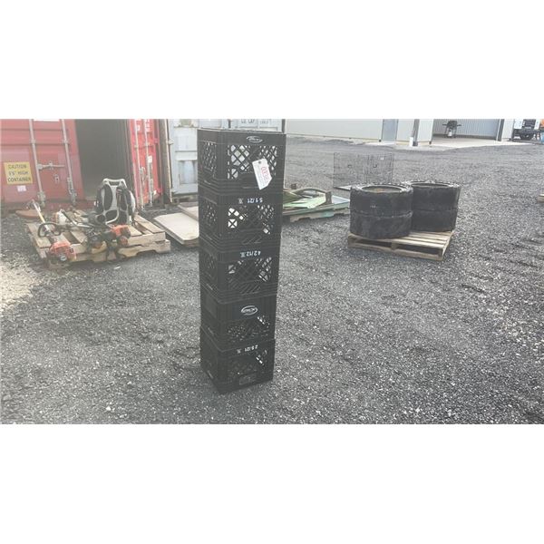 5 MILK CRATES - BLACK