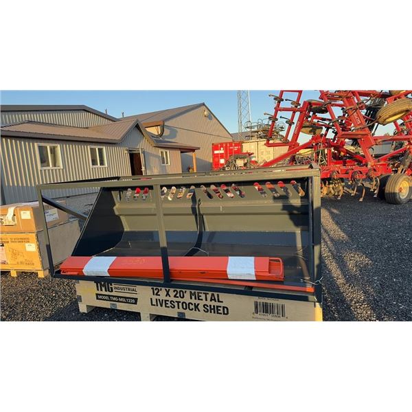 2025 TMG INDUSTRIAL TMG-SN84 SNOW BUCKET 84" SNOW BUCKET FOR SKID STEER ORANGE FORK EXTENSIONS NOT I