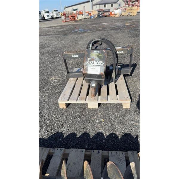 LOWE 1650CLH SKID STEER AUGER MOUNT SN 101052475 INCLUDES 3 AUGER BITS  18", 12" , 9"