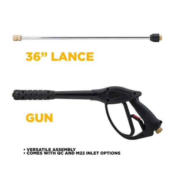85.205.050 BE-36" Replacement Pressure Washer Gun Product Specifications: Wand Length: 36" (3 feet) 