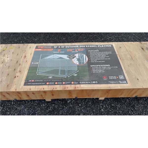 2025 TMG INDUSTRIAL TMG-DCP1010 DOG KENNEL 10' X 10' PET EXERCISE HOUSE LOCKABLE GATE AND 6' CHAIN-L