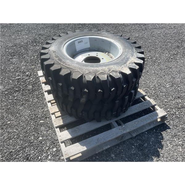 NEW TITAN 10.5/80-18 NHS TIRES PAIR OF CONRACTOR-T TIRES WITH 8 BOLT RIM 1G