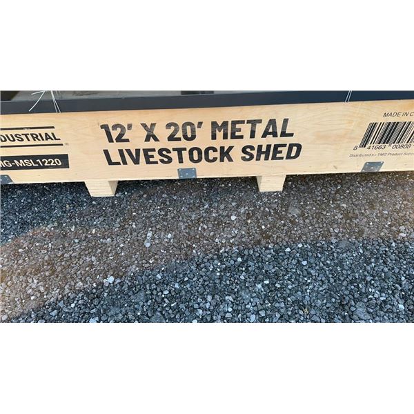 2025 TMG INDUSTRIAL TMG-MSL1220 LIVESTOCK SHED 12' X 20' SHED  FRONT OPEN