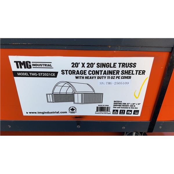 2025 TMG INDUSTRIAL TMG-ST2021CE 20' X 20 SHELTER PE FABRIC CONTAINER, WATER RESISTANT, UV PROTECTED