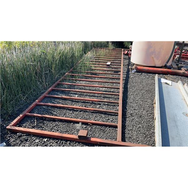 20' HEAVY DUTY LIVESTOCK GATE HOME MADE W/SQUARE TUBING AND PIPE UP RIGHTS 1C