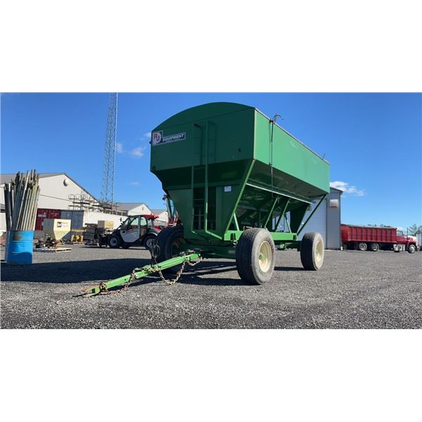RJ600 V-BOX WITH HORST 355 RUNNING GEAR 600 BU, 2 COMPARTMENT, GREEN, LIGHTS, ROLL UP TARP, 2 WINDOW