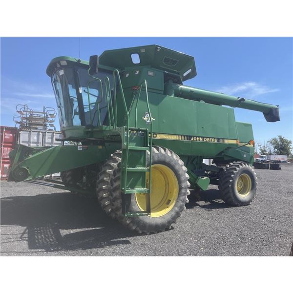 1997 JOHN DEERE 9500 4 WD BIG TOP BIN EXTENSION ENGINE HRS 4840, SEPARATOR HRS 2823 DUALS ON DRIVE T